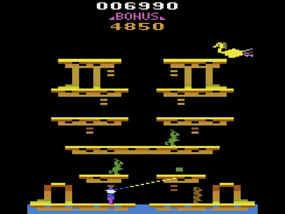 Gameplay of Roc 'N Rope for Atari 2600